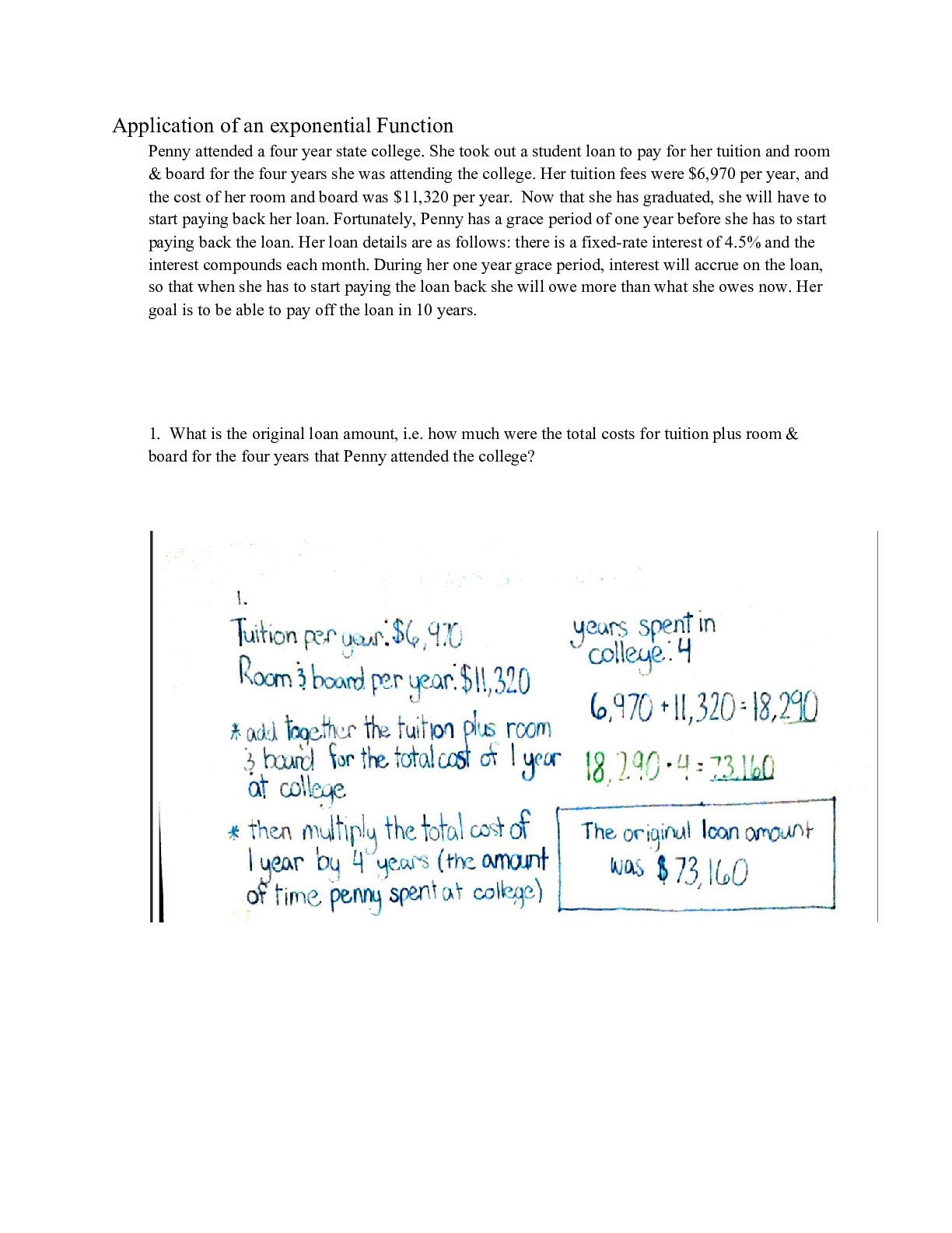Preview image for Application of an exponential Function